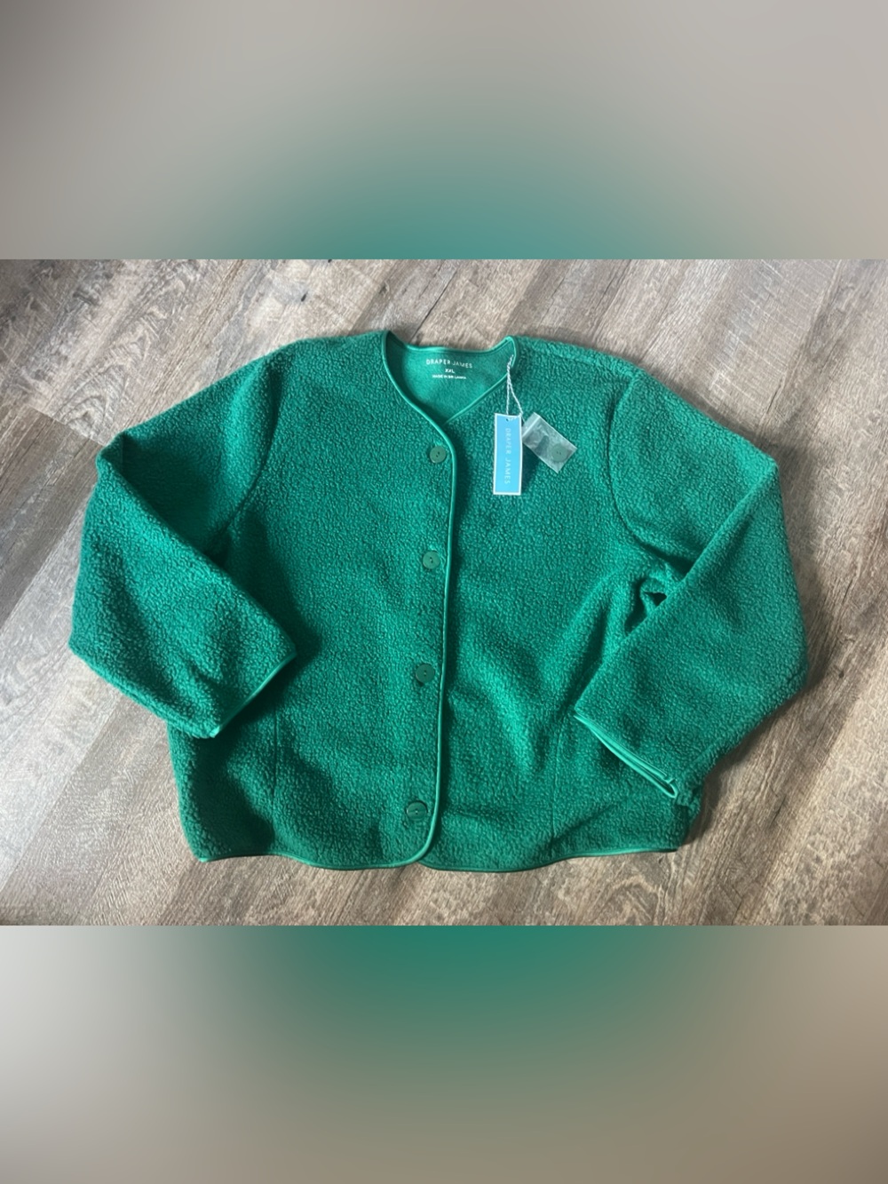 Draper James Button Front Teddy Jacket-Size XXL